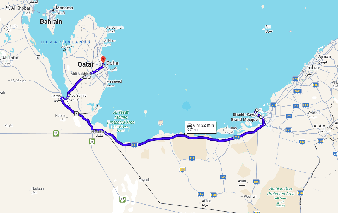Abu Dhabi cultural day route map